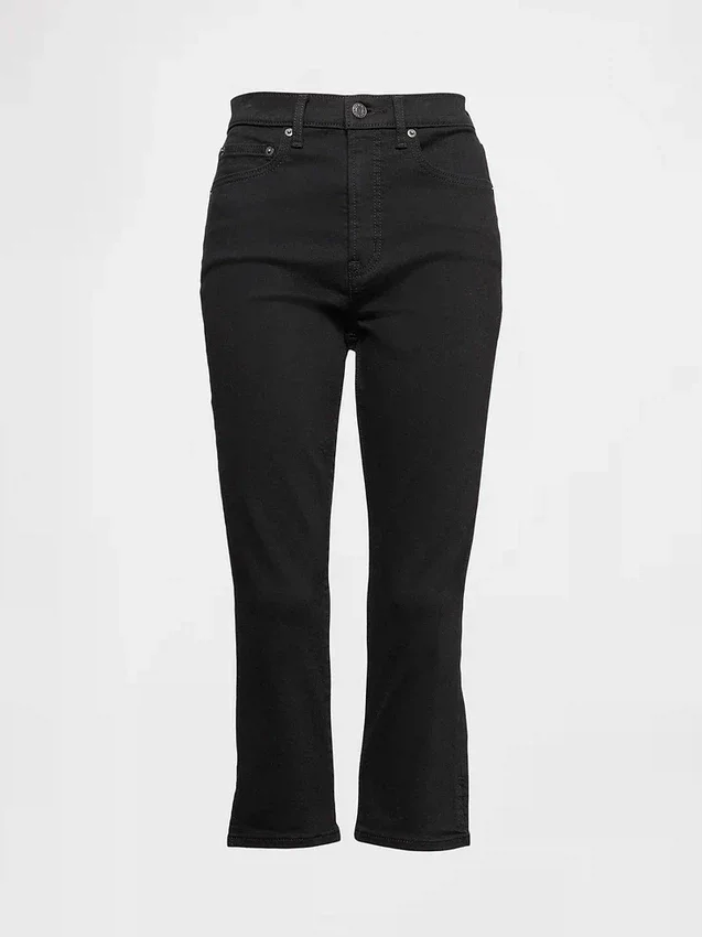 Cropped-Capri-Jeans mit hoher Leibhöhe