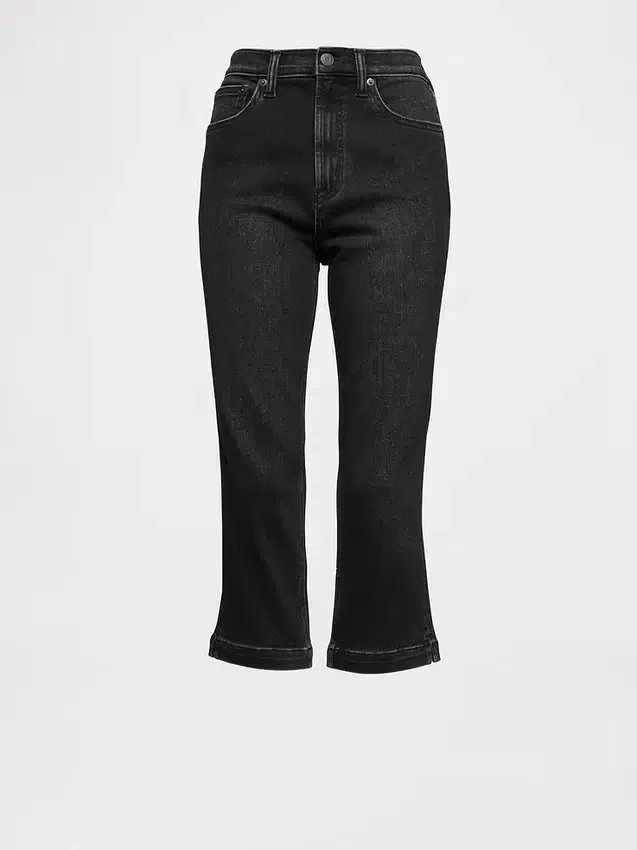 Cropped-Capri-Jeans mit hoher Leibhöhe
