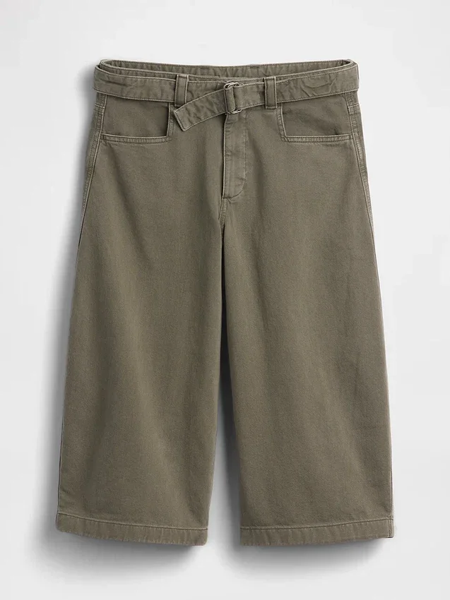 Culotte-Hose mit mittlerer Leibhöhe und Gürtel