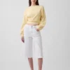 Culotte-Jeans mit hoher Leibhöhe