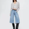 Culotte-Jeans mit hoher Leibhöhe
