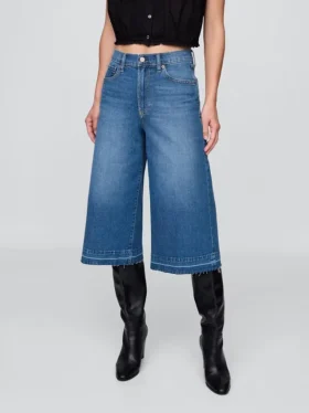 Culotte-Jeans mit hoher Leibhöhe