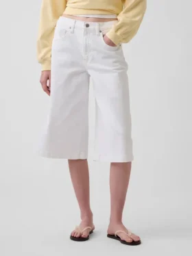 Culotte-Jeans mit hoher Leibhöhe