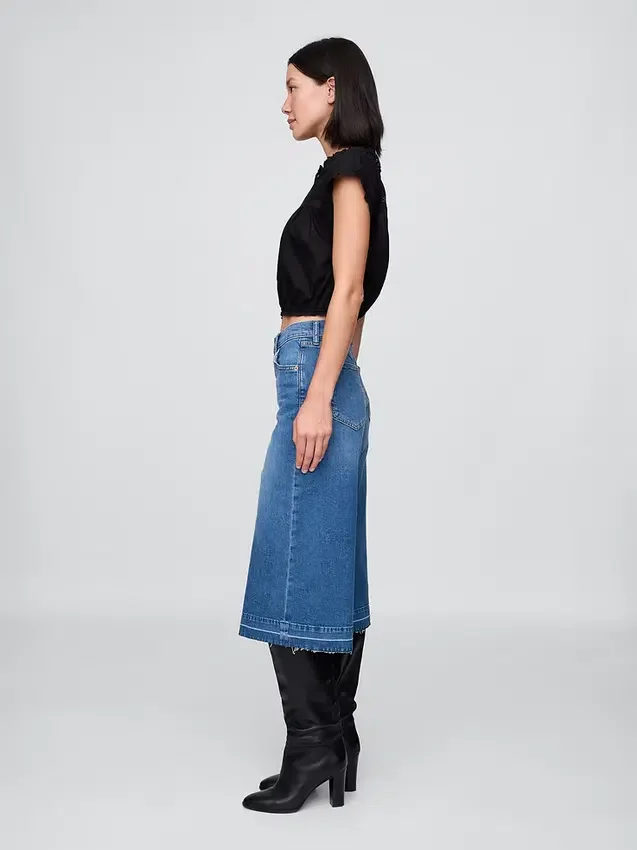 Culotte-Jeans mit hoher Leibhöhe