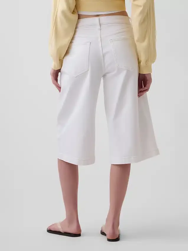 Culotte-Jeans mit hoher Leibhöhe