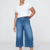 Culotte-Jeans mit hoher Leibhöhe