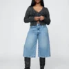 Culotte-Jeans mit hoher Leibhöhe