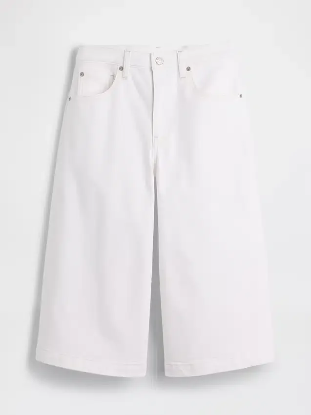 Culotte-Jeans mit hoher Leibhöhe