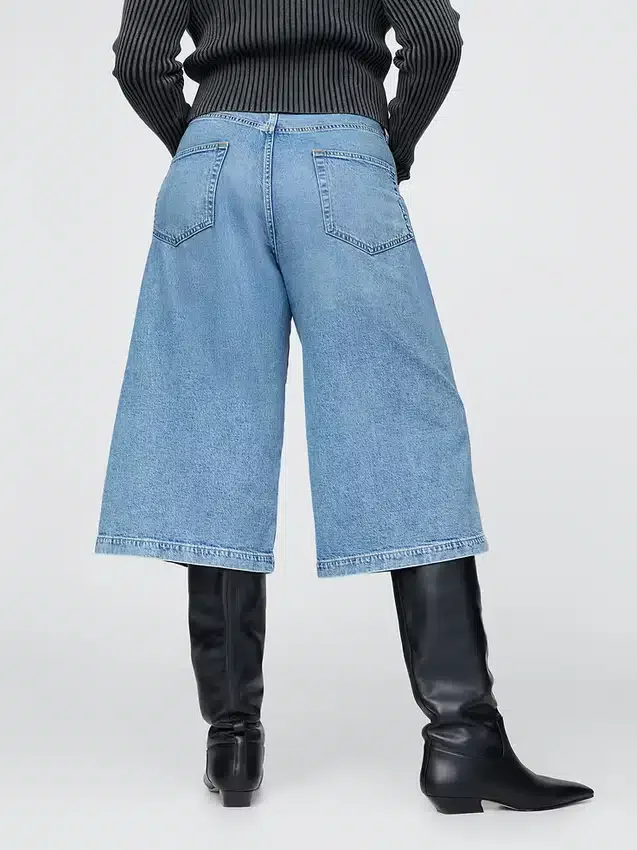Culotte-Jeans mit hoher Leibhöhe