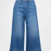 Culotte-Jeans mit hoher Leibhöhe