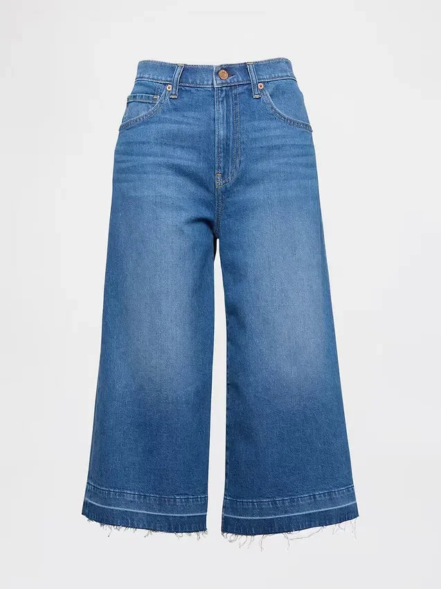Culotte-Jeans mit hoher Leibhöhe