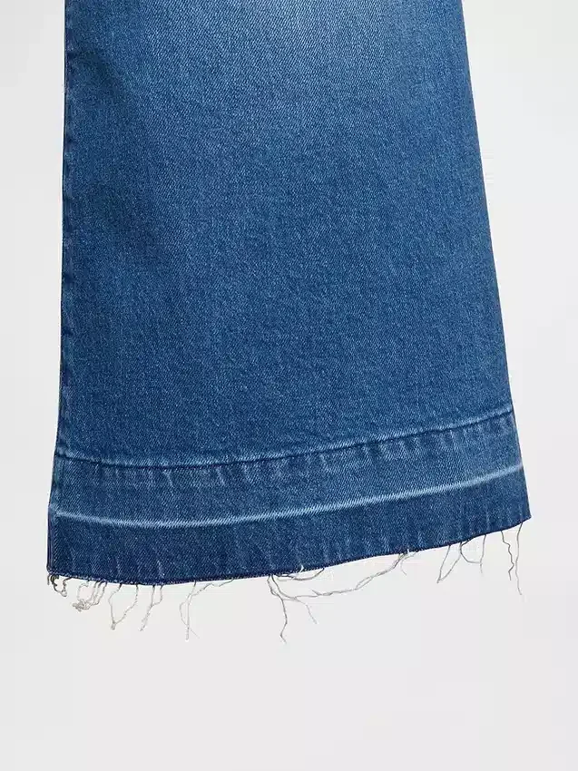 Culotte-Jeans mit hoher Leibhöhe