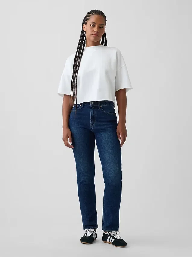 Curvy High-Rise-Jeans im 90er-Jahre-Slim-Straight-Schnitt
