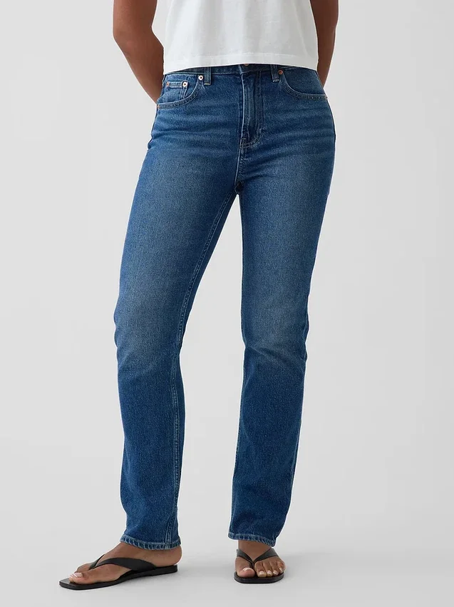 Curvy High-Rise-Jeans im 90er-Jahre-Slim-Straight-Schnitt
