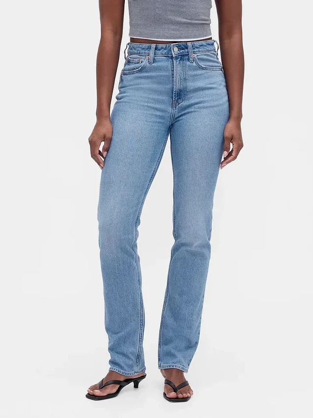 Curvy High-Rise-Jeans im 90er-Jahre-Slim-Straight-Schnitt