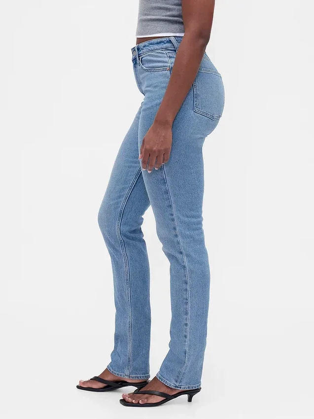 Curvy High-Rise-Jeans im 90er-Jahre-Slim-Straight-Schnitt