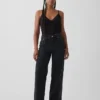 Curvy High Rise Stride Jeans mit weitem Bein
