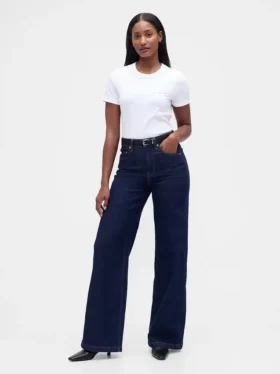Curvy High Rise Stride Jeans mit weitem Bein
