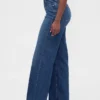 Curvy High Rise Stride Jeans mit weitem Bein