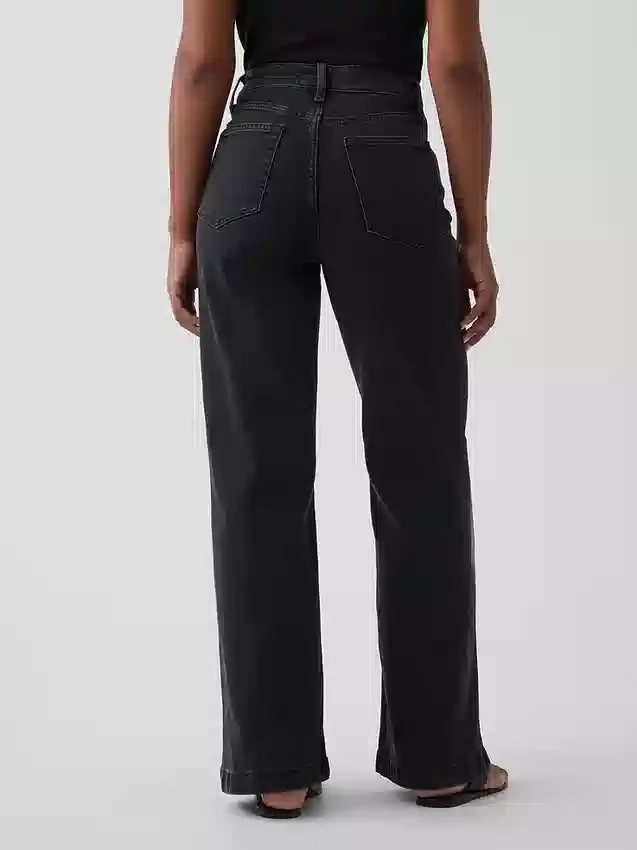 Curvy High Rise Stride Jeans mit weitem Bein