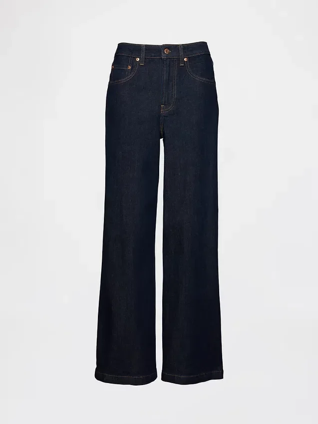Curvy High Rise Stride Jeans mit weitem Bein
