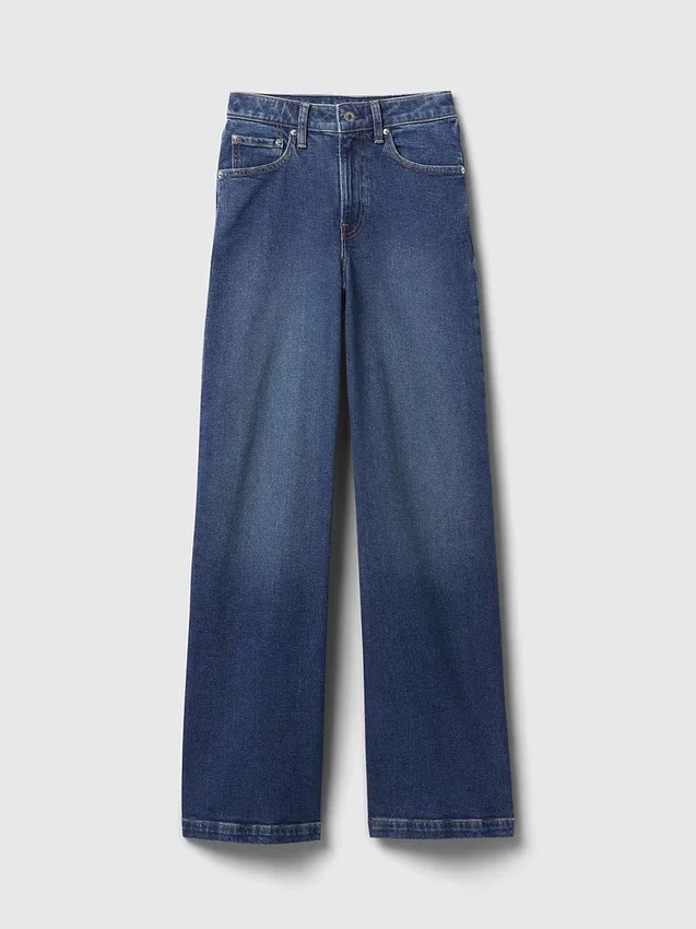 Curvy High Rise Stride Jeans mit weitem Bein