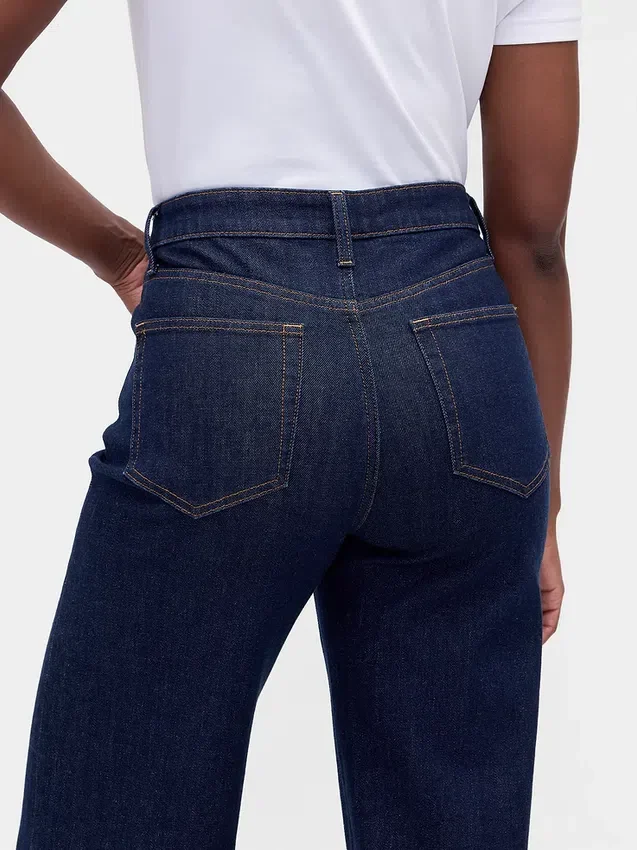 Curvy High Rise Stride Jeans mit weitem Bein