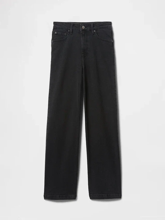 Curvy High Rise Stride Jeans mit weitem Bein