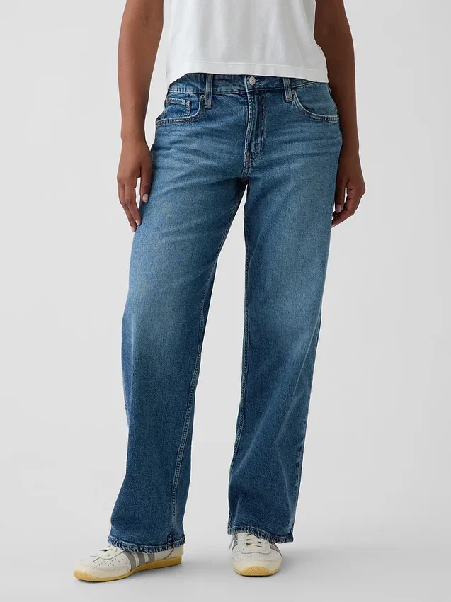 Curvy-Jeans mit niedriger Leibhöhe im lockeren 90er-Jahre-Stil