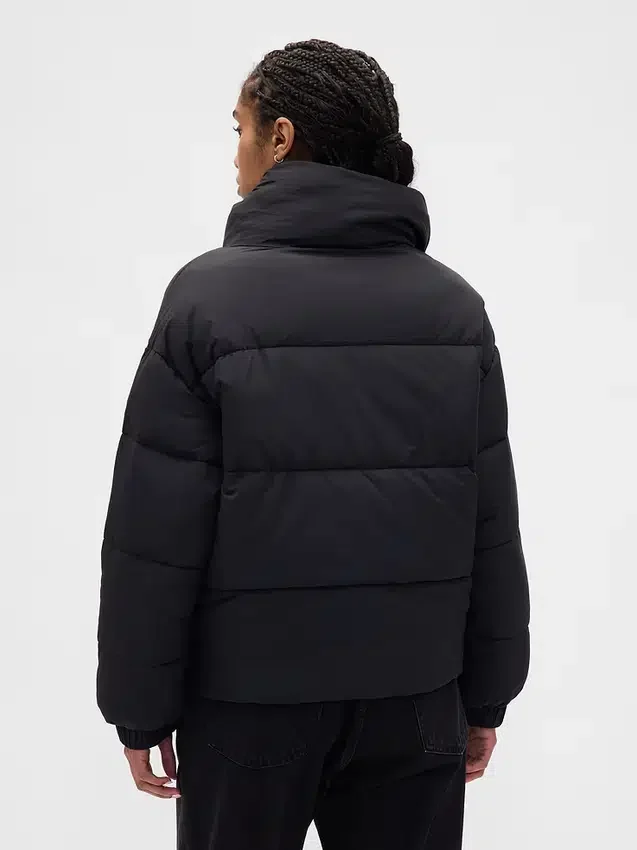 Daunenjacke mit Kunstfellbesatz
