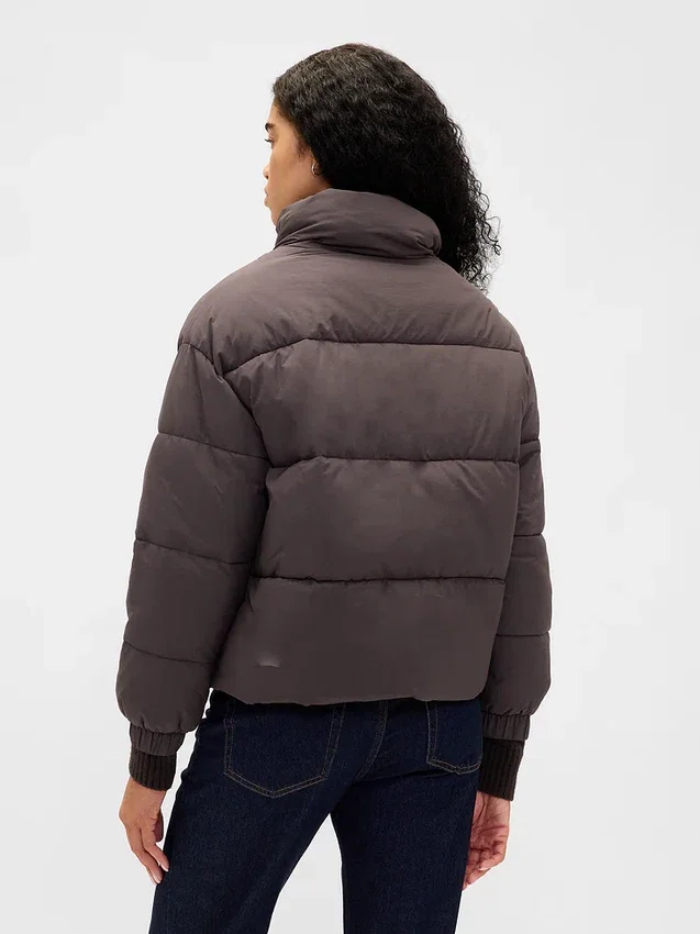 Daunenjacke mit Kunstfellbesatz