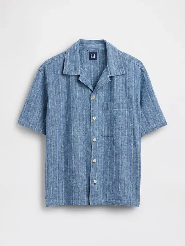 Denim-Dobby-Resort-Hemd