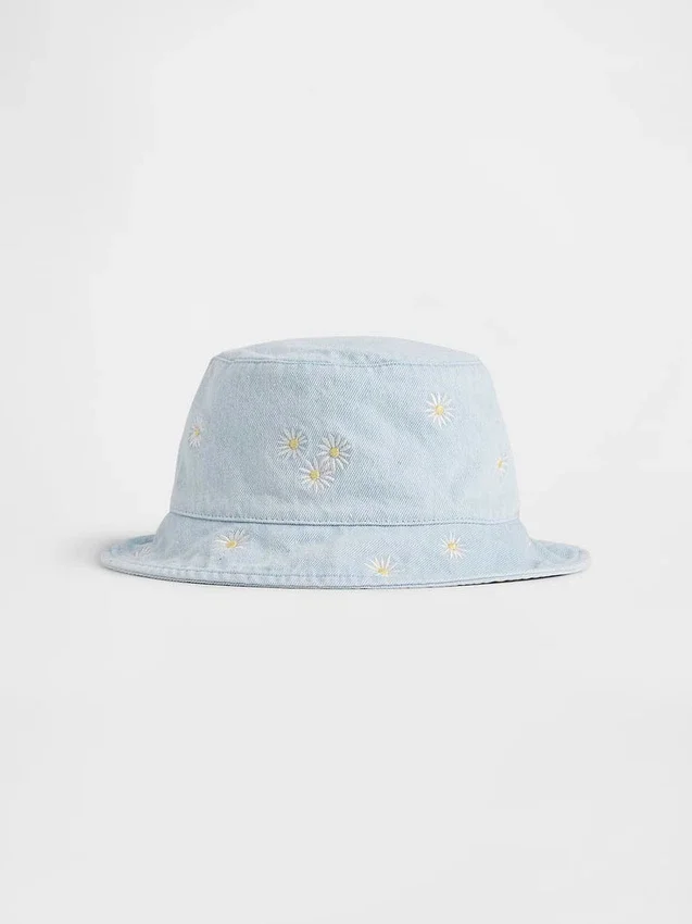 Denim-Gänseblümchen-Bucket-Hut für Baby & Kleinkind