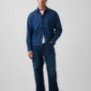 Denim-Hemd mit geradem Saum und lockerer Passform