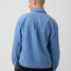 Denim-Hemd mit geradem Saum und lockerer Passform