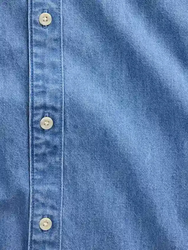 Denim-Hemd mit geradem Saum und lockerer Passform