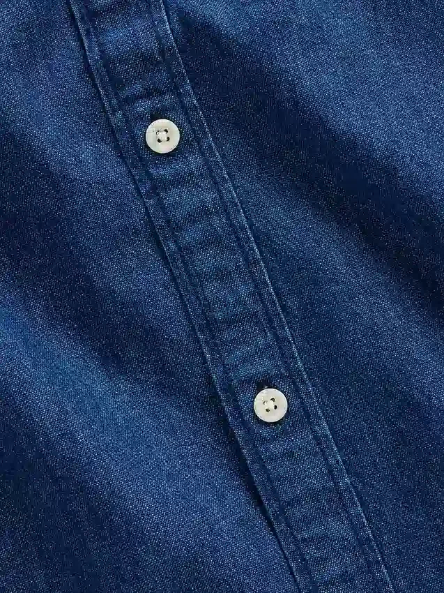 Denim-Hemd mit geradem Saum und lockerer Passform