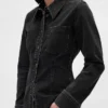 Denim-Hemd mit Taillierungsnähten