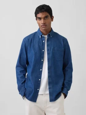 Denim-Hemd mit Taschen
