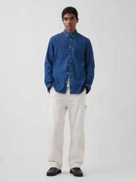 Denim-Hemd mit Taschen