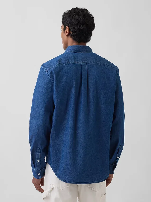 Denim-Hemd mit Taschen