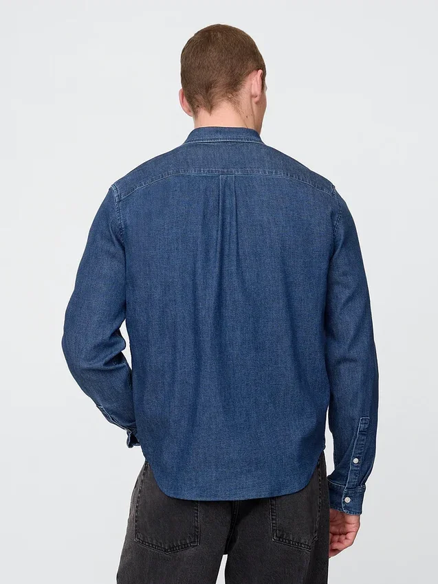 Denim-Hemd mit Taschen
