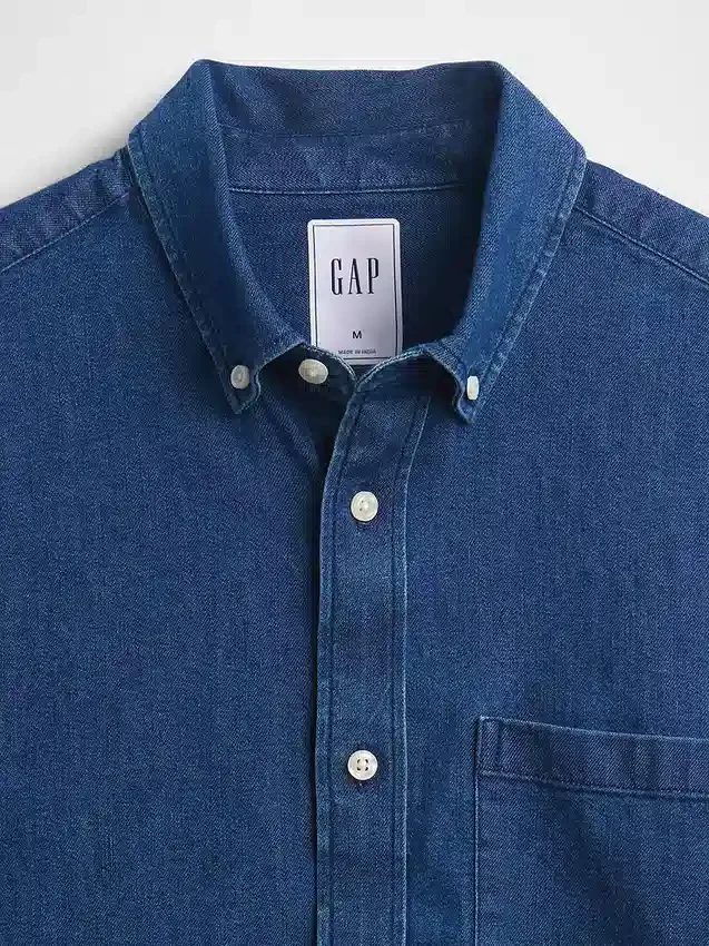 Denim-Hemd mit Taschen