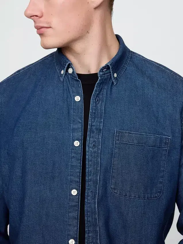 Denim-Hemd mit Taschen