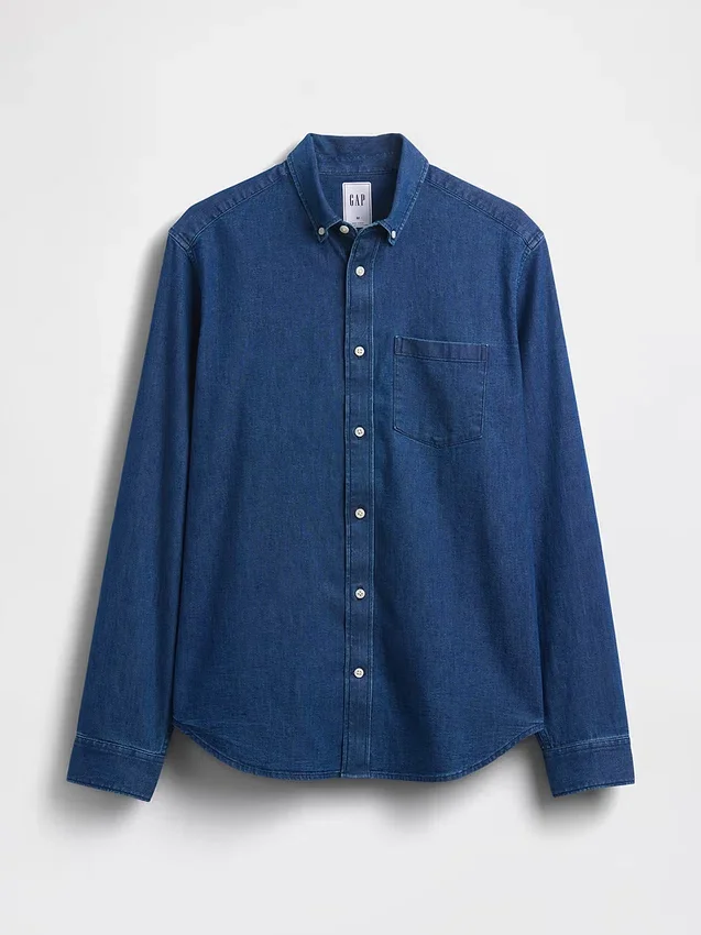 Denim-Hemd mit Taschen