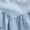 Denim-Kleid mit Flatterärmeln und Herzausschnitt