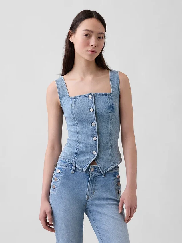 Denim-Korsett-Oberteil