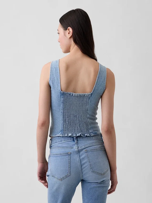 Denim-Korsett-Oberteil