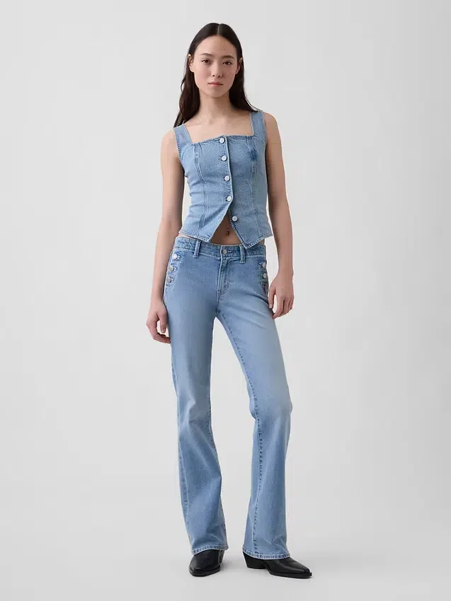 Denim-Korsett-Oberteil