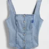 Denim-Korsett-Oberteil